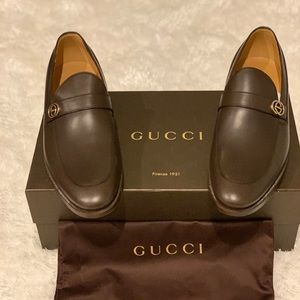 Gucci New Saddle Calf Cocoa loafers Size 8.5